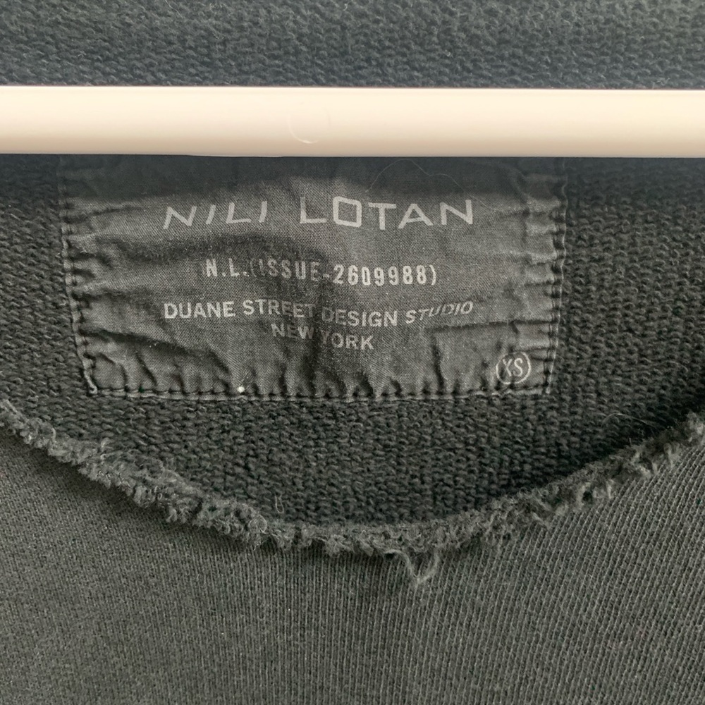 Nili Lotan Tiara V Neck Sweatshirt Black XS - Picture 2 of 5